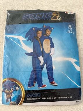 Sonic Deluxe Child Costume - Blue - Size Large 10-12